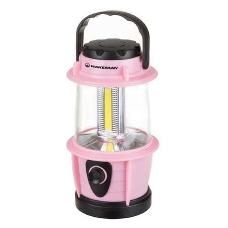 WAKEMAN OUTDOORS Adjustable LED COB Outdoor Camping Lantern Flashlight Pink 75-CL1012